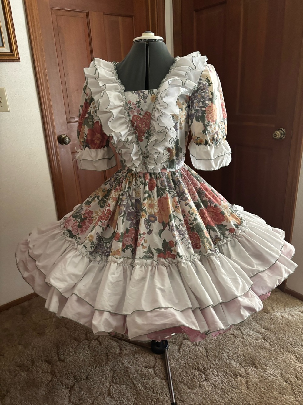 Square Dancers and Cloggers. Beautiful Floral dress with petticoat.
